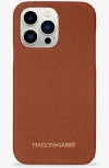 Maison De Sabre Leather Phone Case (iphone 13 Pro) In Walnut Brown