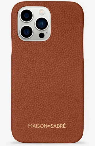 Maison De Sabre Leather Phone Case (iphone 13 Pro) In Walnut Brown