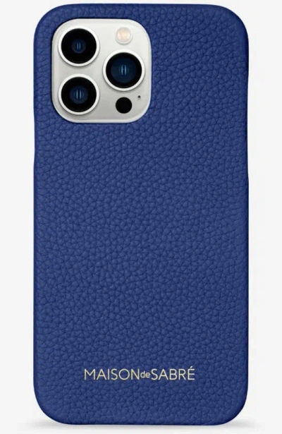 Maison De Sabre Leather Phone Case (iphone 13 Pro) In Lapis Blue