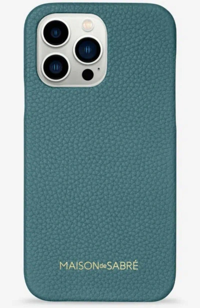 Maison De Sabre Leather Phone Case (iphone 13 Pro) In Bondi Blue