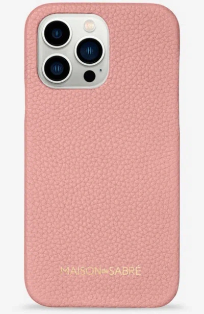 Maison De Sabre Leather Phone Case (iphone 13 Pro) In Pink Lily