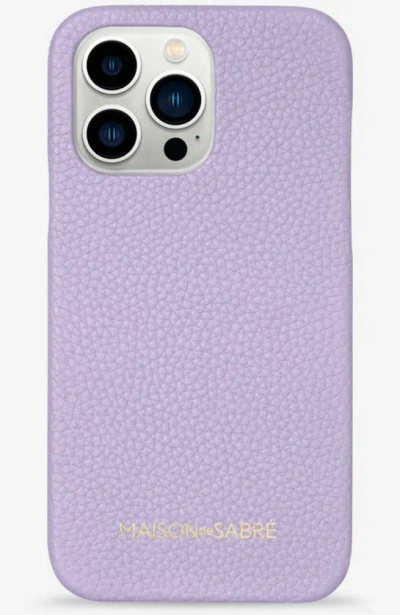 Maison De Sabre Leather Phone Case (iphone 13 Pro) In Lavender Purple