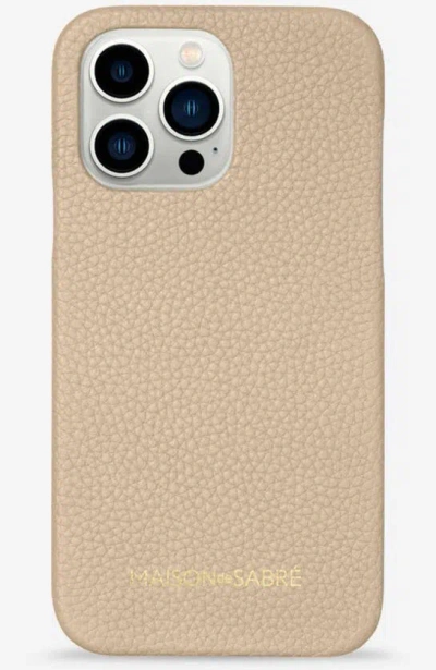 Maison De Sabre Leather Phone Case (iphone 13 Pro) In Saharan Beige