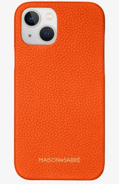 Maison De Sabre Leather Case Iphone 13 In Manhattan Orange
