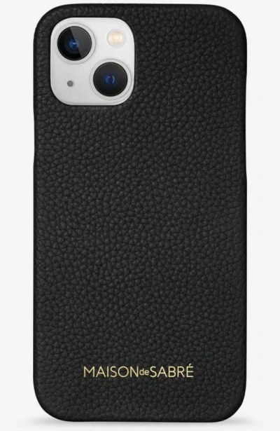 Maison De Sabre Leather Case Iphone 13 In Black Caviar