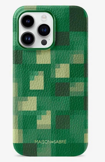 Maison De Sabre Pixelated Phone Case In Pixel Green