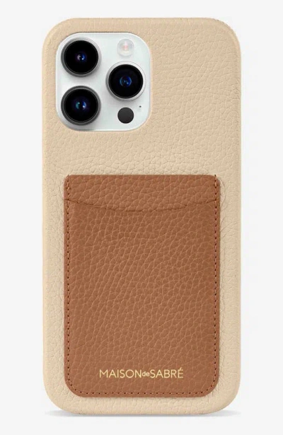 Maison De Sabre Card Phone Case Iphone 15 Pro In Sandstone Brown
