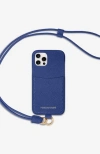 Maison De Sabre Sling Phone Case In Lapis Blue