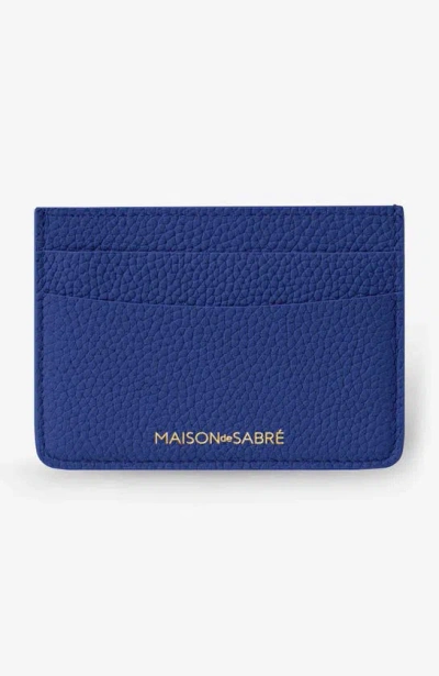 Maison De Sabre Leather Card Holder In Lapis Blue