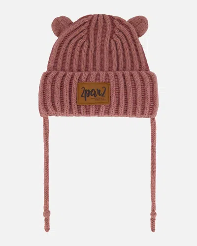 Deux Par Deux Baby Girl's Baby Knit Hat With Ears Ancient Rose
