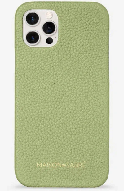 Maison De Sabre Leather Phone Case (iphone 12 Pro Max) In Pistachio Green