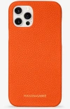 Maison De Sabre Leather Phone Case (iphone 12 Pro Max) In Manhattan Orange