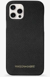 Maison De Sabre Leather Phone Case (iphone 12 Pro Max) In Black Caviar