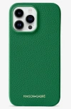 Maison De Sabre Leather Phone Case In Emerald Green