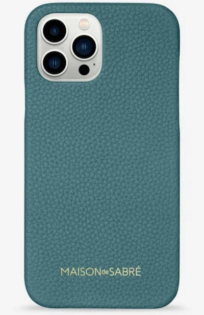 Maison De Sabre Leather Case Iphone 13 Pro Max In Bondi Blue