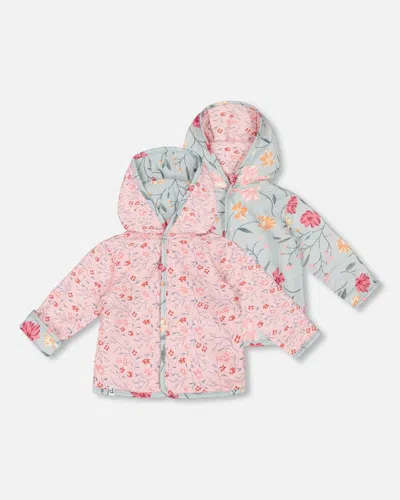 Deux Par Deux Baby Girl's Reversible Floral-print Cotton And Muslin Cardigan In Printed Pink Small Flower