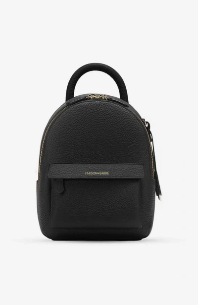 Maison De Sabre Leather Mini Backpack In Black Caviar