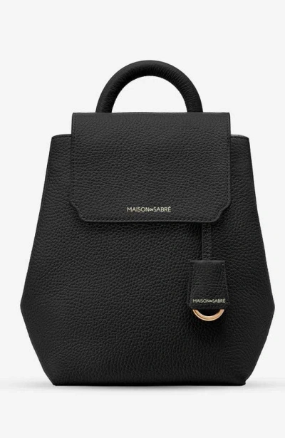 Maison De Sabre Mini Soft Leather Backpack In Black Caviar