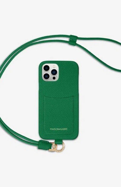 Maison De Sabre Sling Case Iphone 13 Pro Max In Emerald Green