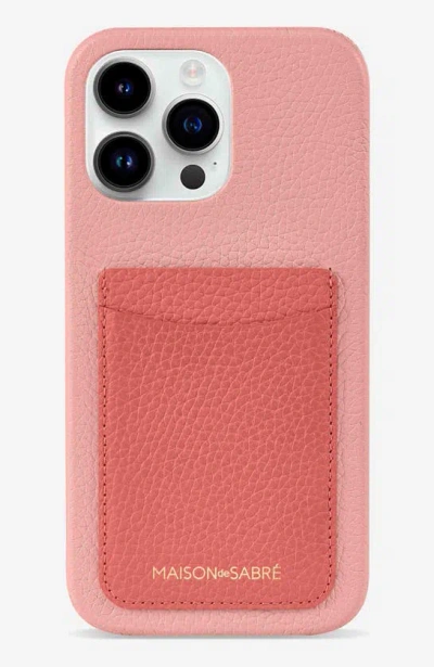 Maison De Sabre Card Phone Case Iphone 14 Pro In Coral Lily