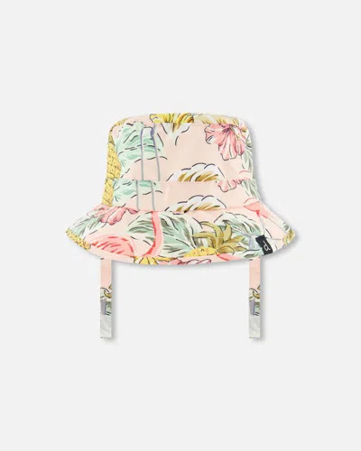 Deux Par Deux Kids' Little Girl's Beach Hat Printed Flamingo