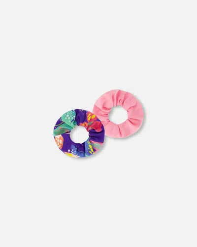 Deux Par Deux Kids' Girl's Scrunchies 2-pack Printed Colorful Butterflies