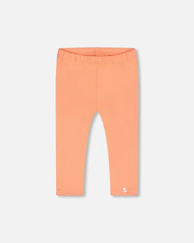 Deux Par Deux Kids'  Girl's Organic Cotton Capri Legging Salmon Orange