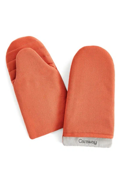 Caraway Set Of 2 Oven Mitts In Perracotta