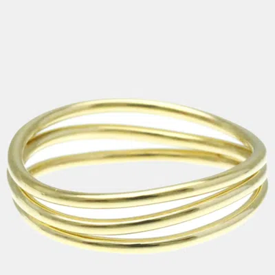Pre-owned Tiffany & Co 18k Yellow Gold Elsa Peretti Wave Band Ring Eu 53
