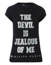 PHILIPP PLEIN T-SHIRT ROUND NECK SS "DEVIL",A17CWTK0313PJY002N02