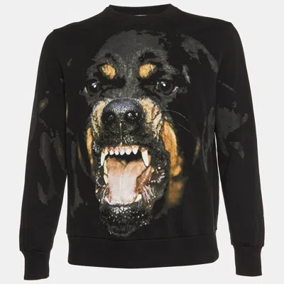 Pre-owned Givenchy Black Rottweiler Cotton Knit Sweatshirt Xs