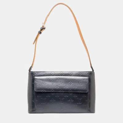 Pre-owned Louis Vuitton Blue Leather Monogram Mat Allston Shoulder Bags
