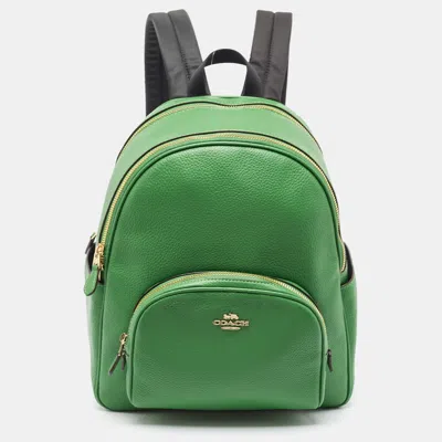 Pre-owned Coach Green Leather Court Backpack