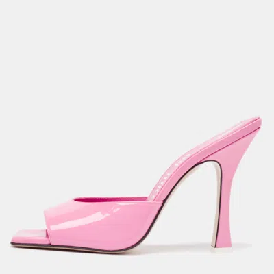 Pre-owned Attico Pink Patent Devon Open Toe Slide Sandals Size 39