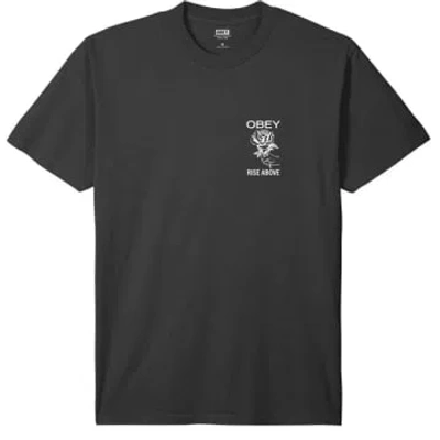 Obey Rise Above Rose Pigment T-shirt In Black