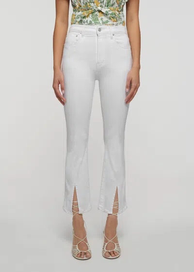 Derek Lam Mira Front Slit Crop Flare Jeans In White