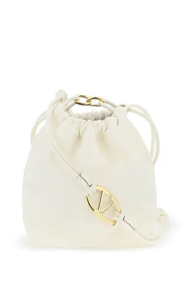 Valentino Garavani Vlogo Pouf Bucket Bag With In Bianco