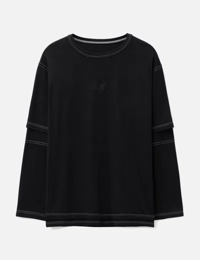 Mm6 Maison Margiela Black Layered Long Sleeve T-shirt