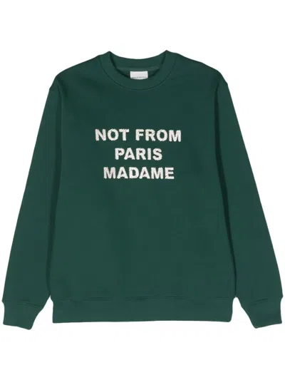 Drôle De Monsieur Sweatshirt With Embroidery In Green