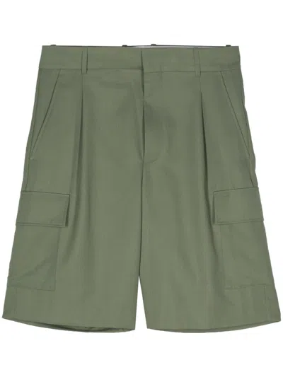 Drôle De Monsieur Pleat-detail Cargo Shorts In Green