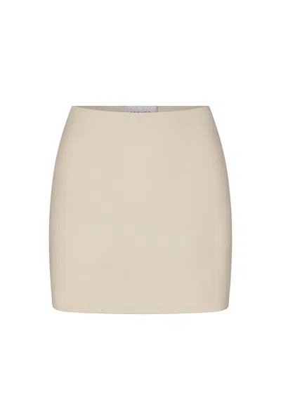 Anemos Mini Skirt In Stretch Suiting In Off-white