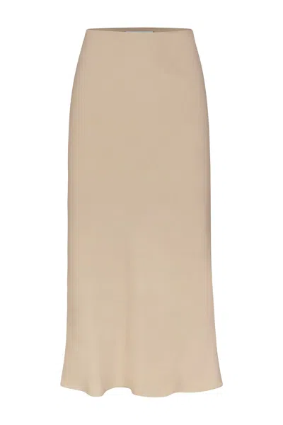 Anemos Rey Bias-cut Skirt In Stretch Twill In Taupe