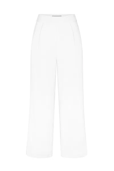 Anemos Wide Leg Pant In Stretch Twill In White