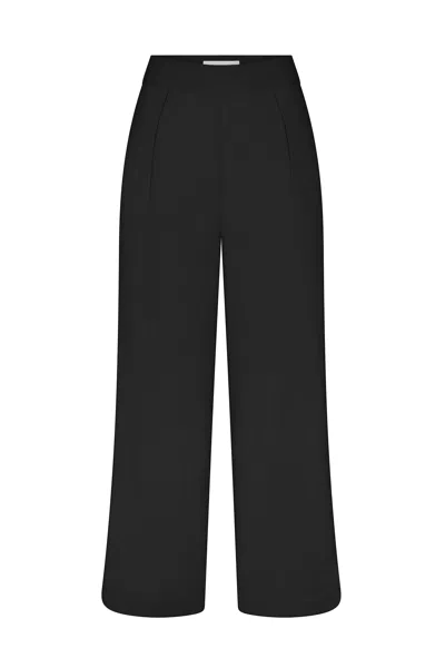 Anemos Wide Leg Pant In Stretch Twill In Black