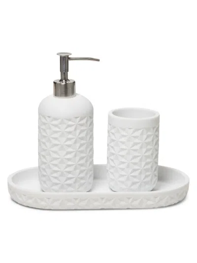 Roselli Quilted 3-piece Bathroom Accessory Set In White