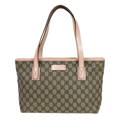 Gucci Gg Pattern Brown Canvas Tote Bag () In Black
