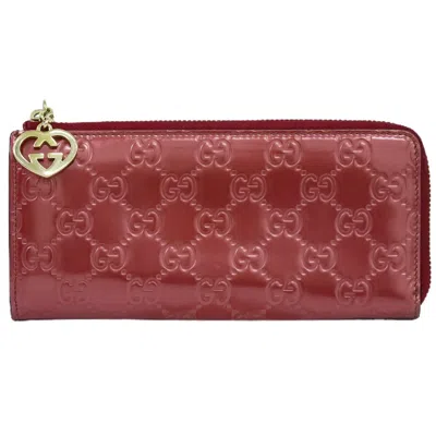 Gucci Gg Pattern Red Canvas Wallet  ()