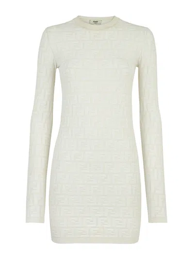 Fendi Ff Dress In White