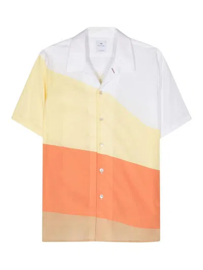Ps By Paul Smith Ps Paul Smith Mens Ss Casual Fit Shirt Clothing In Orange