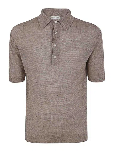 Filippo De Laurentiis Short Sleeves Four Buttons Polo Shirt Clothing In Brown